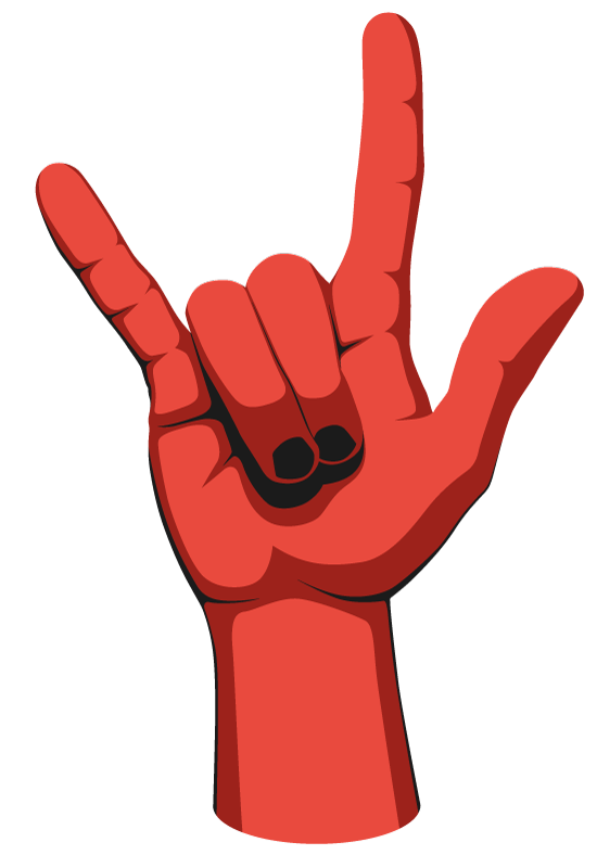 Illustration of a Hand showing the "Sign of Horns" E-Learning Trends