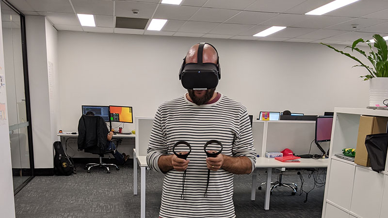 playing vr in melbourne office