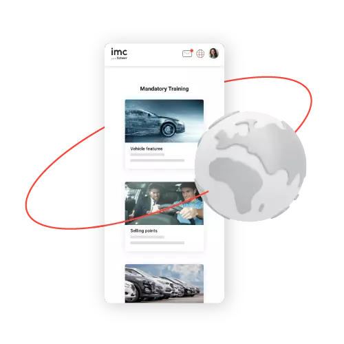 mobile screen with world circling it