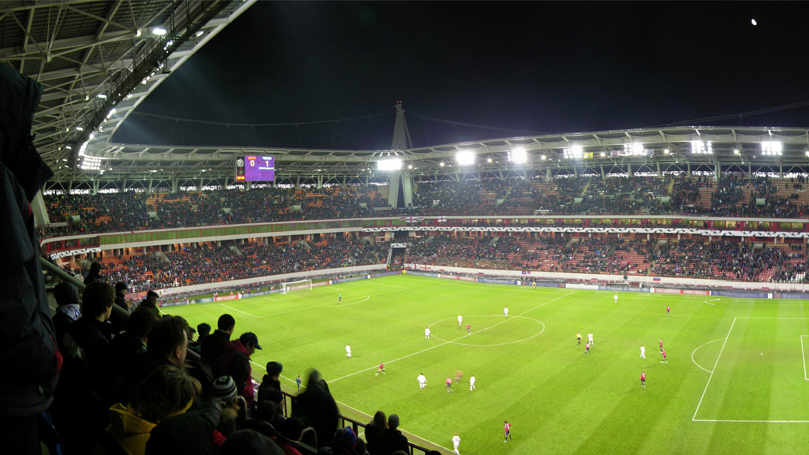photograph of football stadium