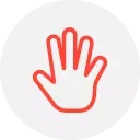 Icon representing hand raising