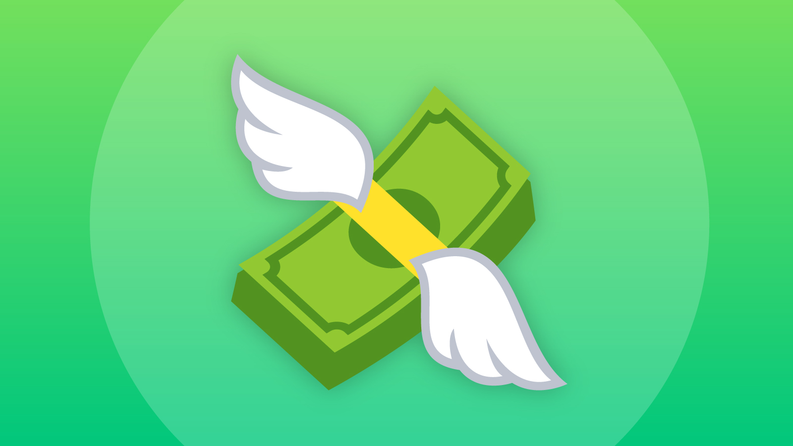 illustration of money with wings